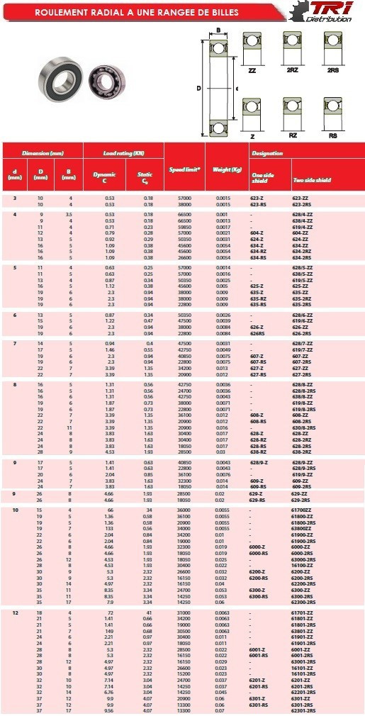 BALL BEARINGS (600 SERIE)