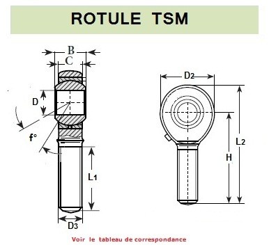 Embout à rotule male TSM6-KML
